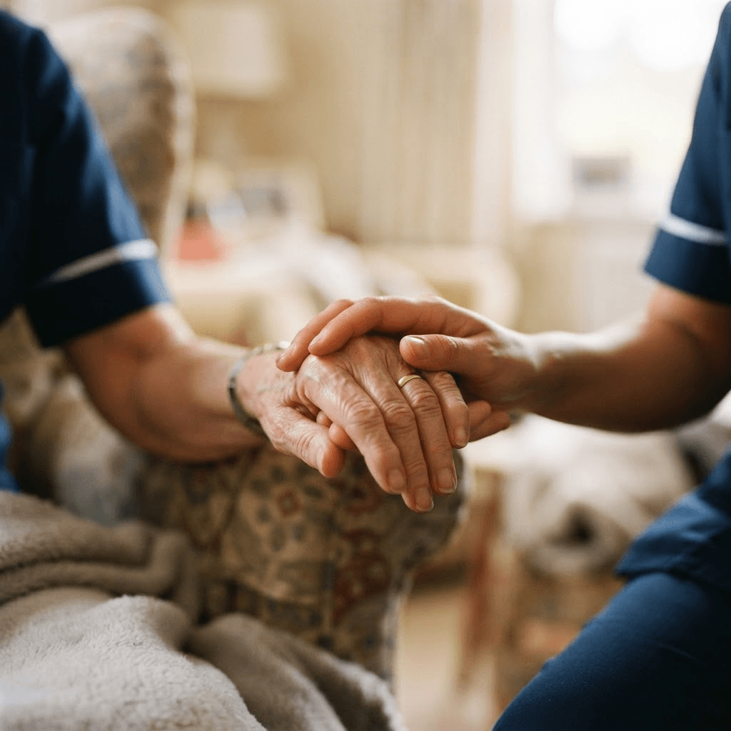 Caring hands symbolizing compassionate support