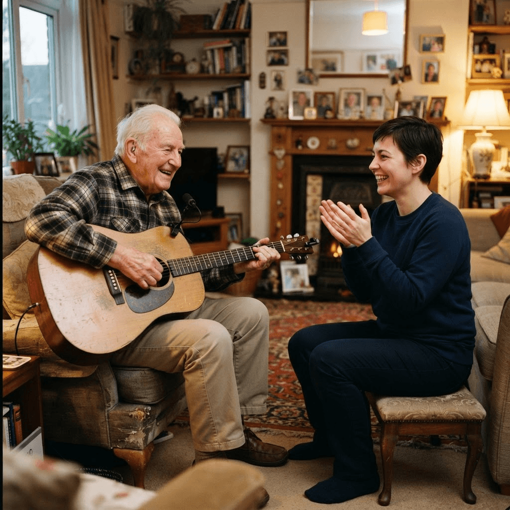 EzzieDaisy Care Services worker supporting music and hobbies