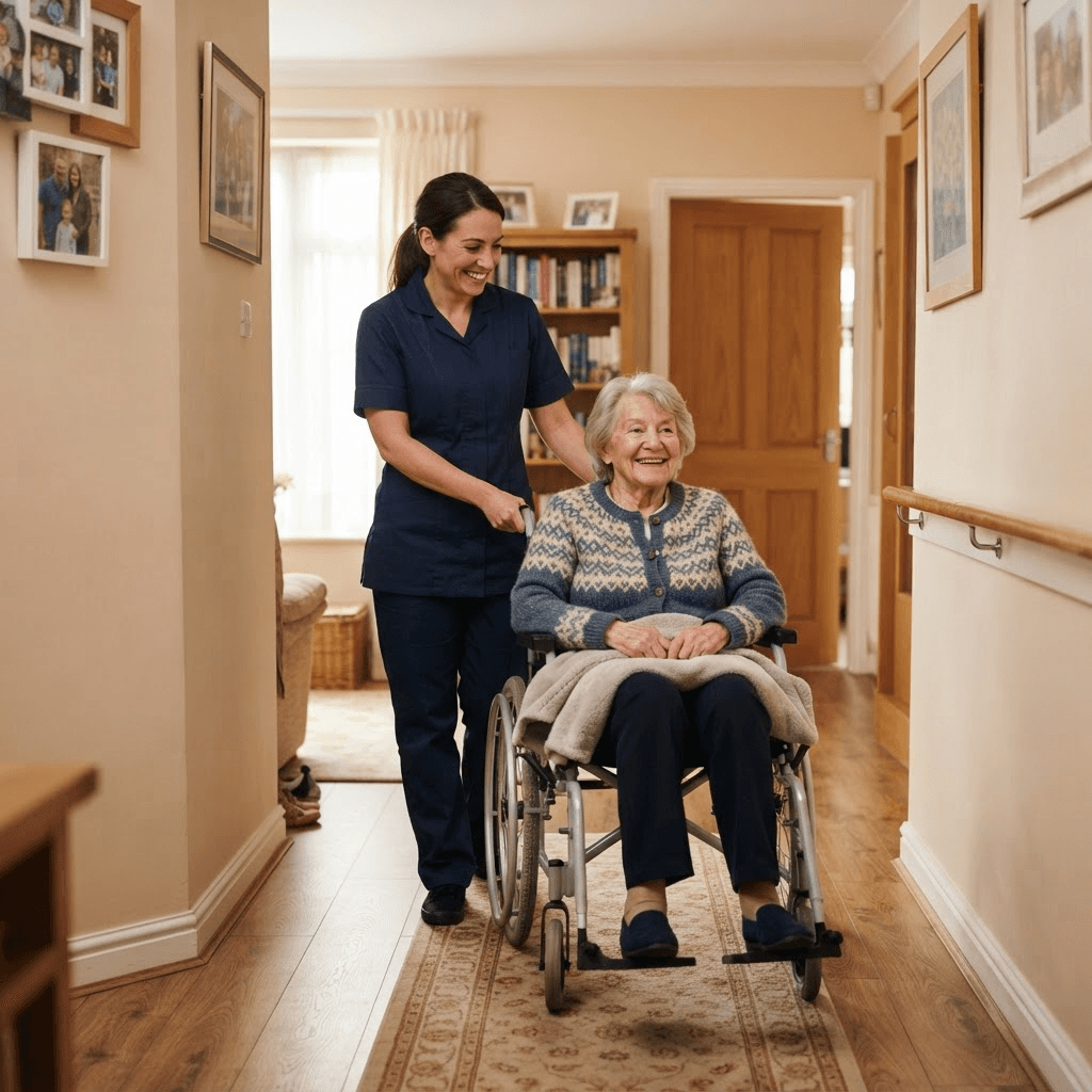 EzzieDaisy Care Services worker assisting a service user at home